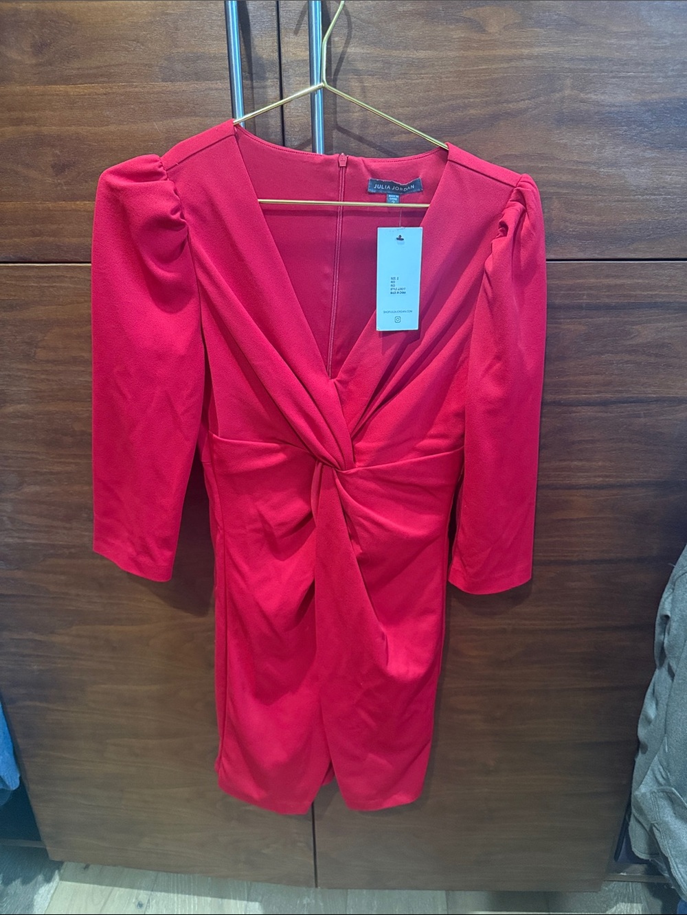 julia jordan Red Knot-Front Mini Dress size 2 NWT*
